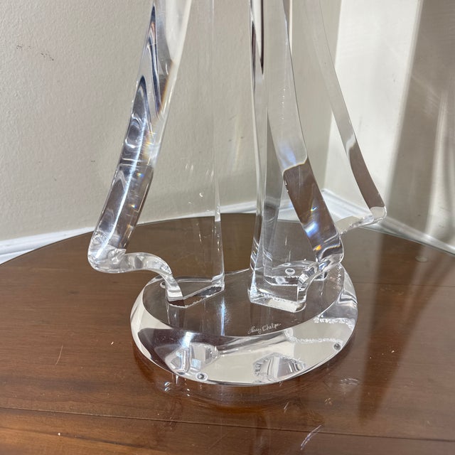 1970s Vintage Abstract Lucite Sculpture Signed For Sale - Image 5 of 9