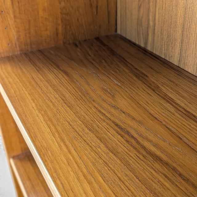 Chestnut Small Vintage Danish Modern Teak Bookcase For Sale - Image 8 of 17