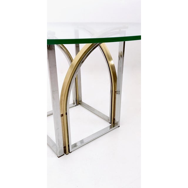 Vintage Round Dining Table in Brass and Steel, 1970s For Sale - Image 9 of 12