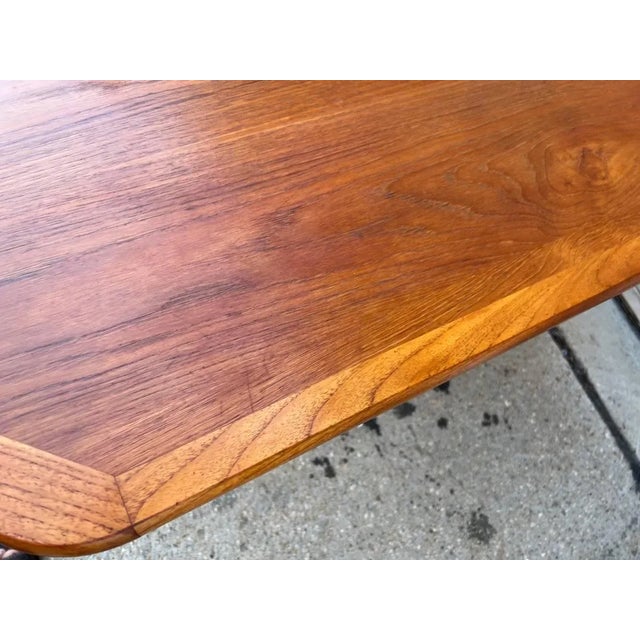 Mid Century Teak Dining Table With Leaf. By Nordic Furniture For Sale - Image 4 of 12