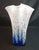 Mid-Century Modern Vintage Murano Style Blue Mottled White Art Glass Handkerchief Vase For Sale - Image 3 of 5
