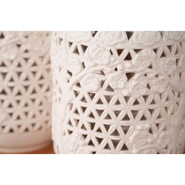 Mid 20th Century Mid 20th Century Pair Blanc De Chine Porcelain Table Lamps Hollywood Regency - Japan For Sale - Image 5 of 8