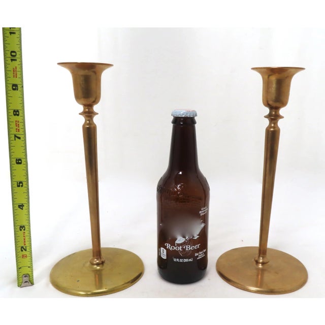 Early 20th Century American Arts & Crafts Bronze Candlsticks a Pair For Sale - Image 11 of 13