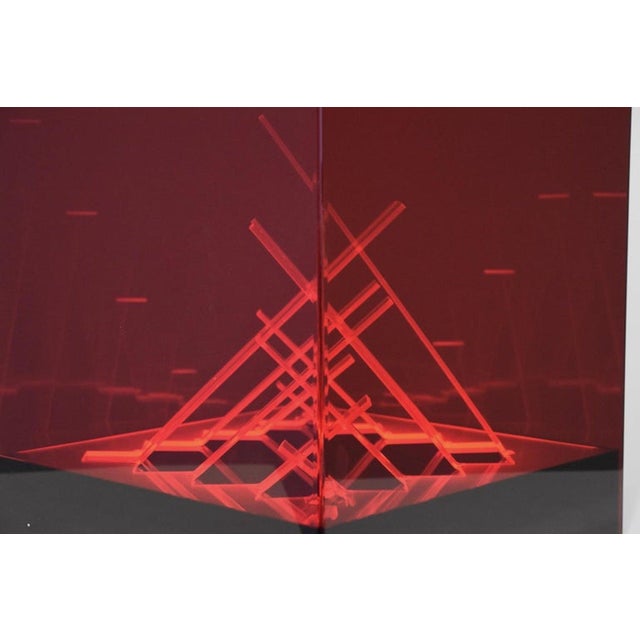 A rare light sculpture called "Teo's Cube," designed by James Rivière in the 1970s and produced by the Centro Ricerche di...