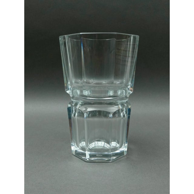 Mid 20th Century Mid 20th Century Baccarat Crystal France Signed Edith Heavy Glass Flower Vase For Sale - Image 5 of 8