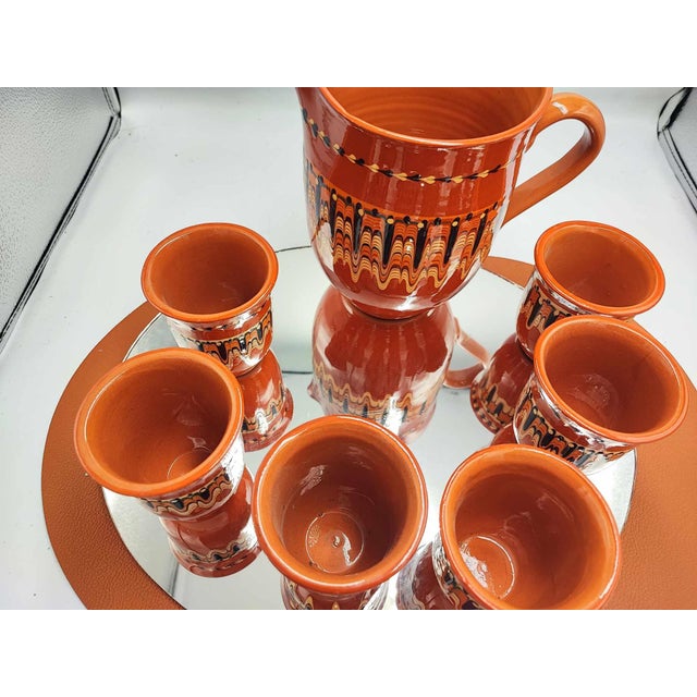 1970s Mid-Century Bulgarian Jug and Cups, 1960s, Set of 7 For Sale - Image 5 of 8