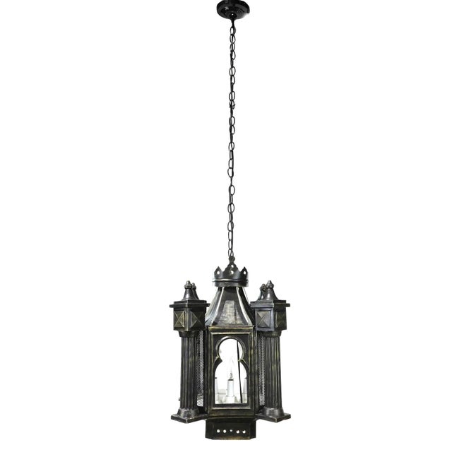 Vintage Tuscan Style Black Turret Chandelier, Handmade Ironwork. For Sale - Image 9 of 10