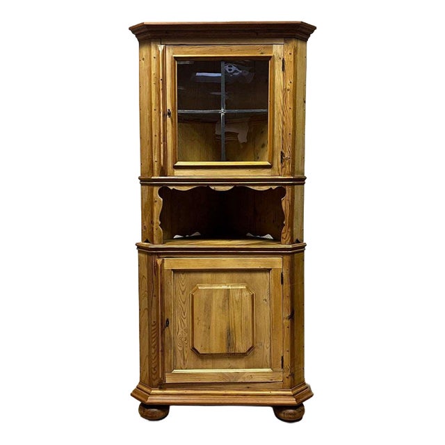 Antique Softwood Corner Cabinet from Franconia, Set of 2 For Sale