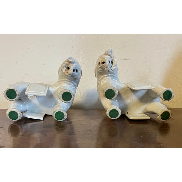 Antique 18th Century Chinese Blanc De Chine Porcelain Elephant Candlestick or Joss Stick Holders - A Pair For Sale - Image 14 of 16