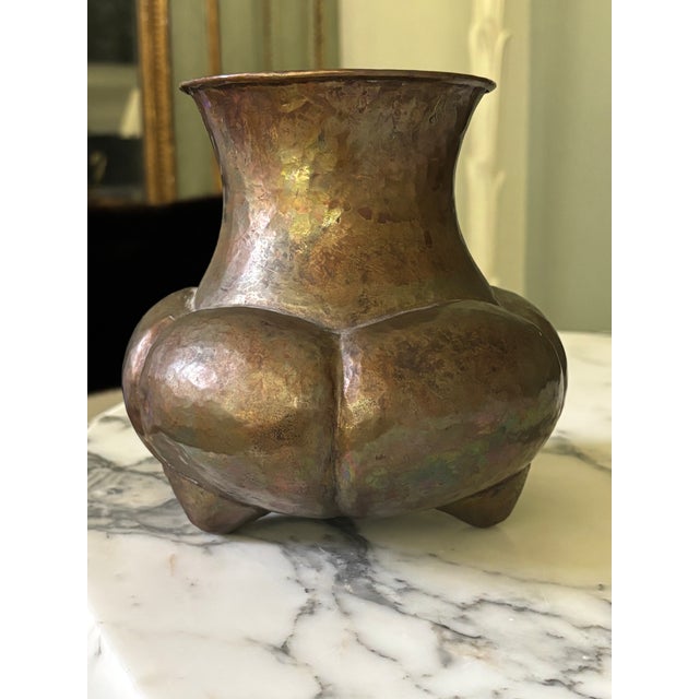 Mid-20th Century Mexican Hammered Copper Gourd Vessel / Vase For Sale - Image 15 of 18