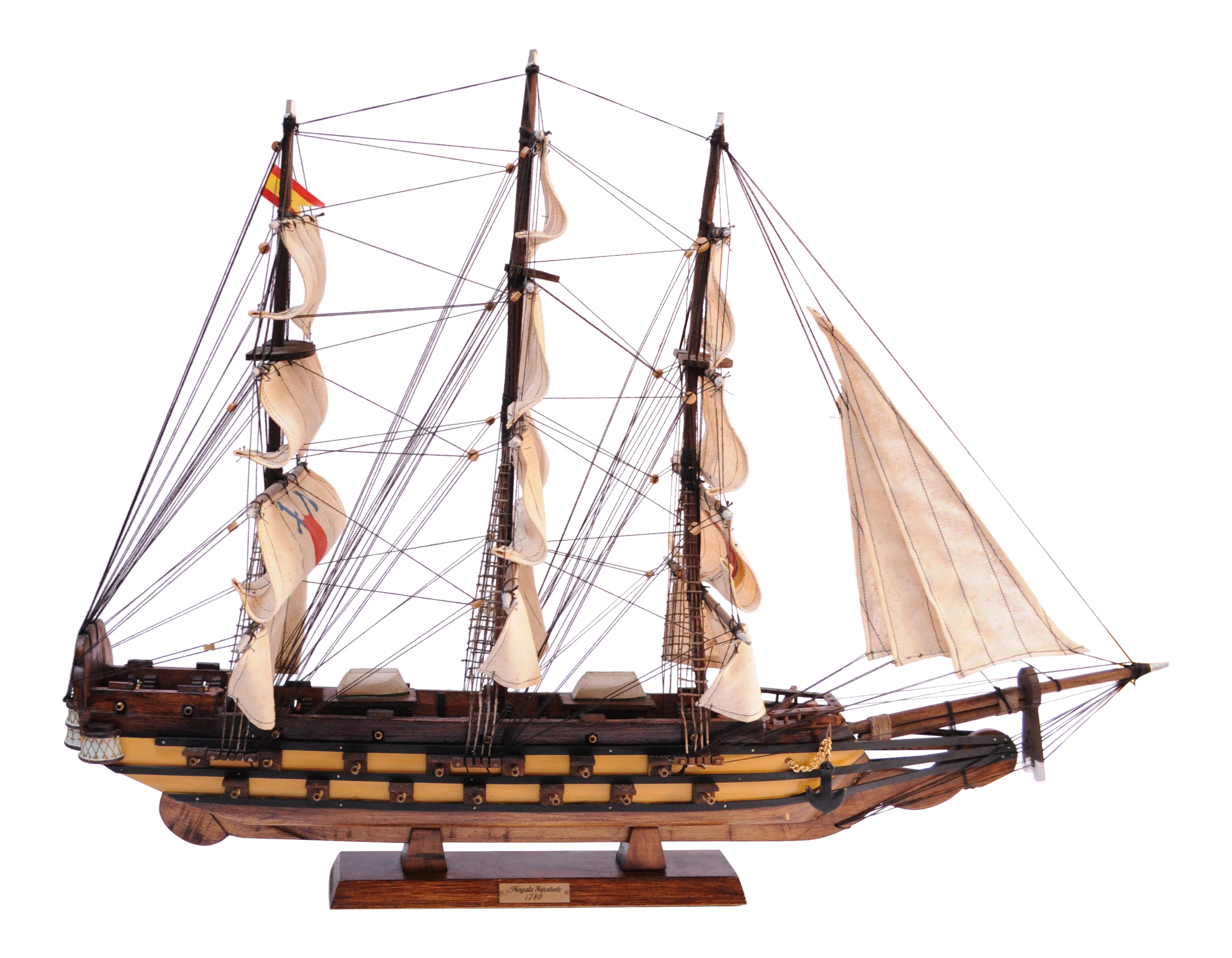 Large Model of the Fragata Espanola Ano 1780 Spanish War Ship