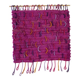 Vintage 1980s Modern Design Handwoven Fiber Art For Sale