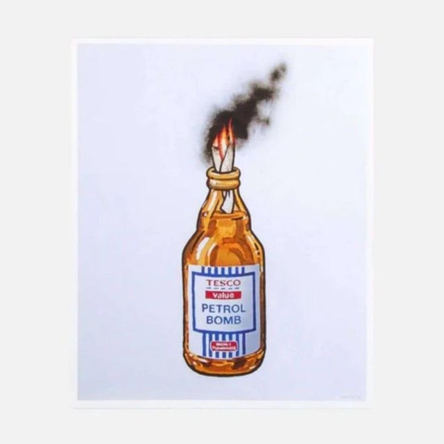 Banksy, Petrol Bomb, 2011 15.7 x 19.5 in | 40 x 49.5 cm Offset lithograph on white satin paper Edition of 2000 (plate...