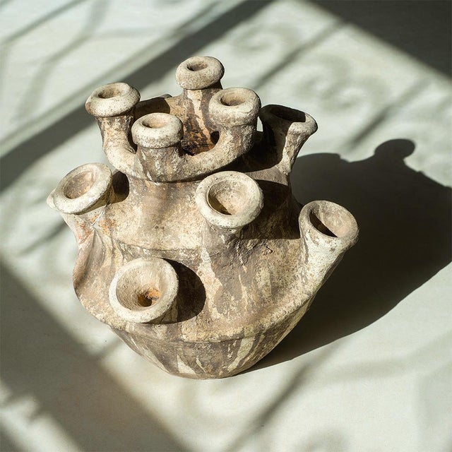 Traditional Unglazed Tamegroute Clay Sculptural Vessel – Morocco For Sale - Image 3 of 6