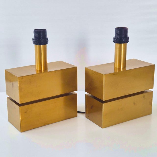 Table Lamps in Brushed Gold Metal from Maison Charles, 1970s, Set of 2 For Sale - Image 11 of 13