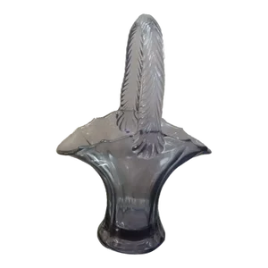 1980s Czech Neodymium Alexandrite Glass Basket Vase