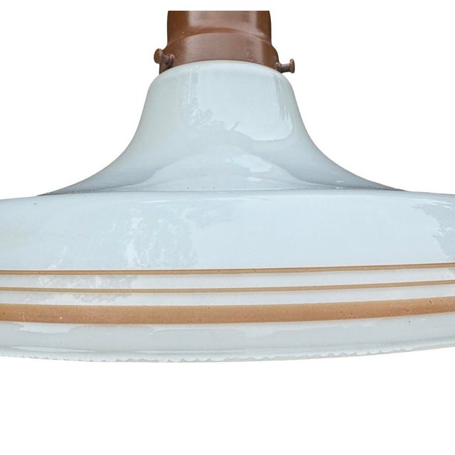 Industrial Vintage Tr-Lite Mfg. Co. Schoolhouse Pendent Light For Sale - Image 3 of 5