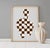 Abstract open edition giclee print by artist Anna Pepe. Elegant brown checkers composition drawing on gray background....