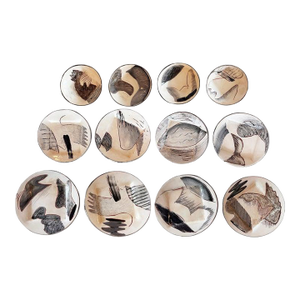 1980s Rare Loughran Unique and Individual Abstract Dinner Set for 4