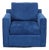 Crate & Barrel Blue Velvet Lounge Swivel Chair For Sale