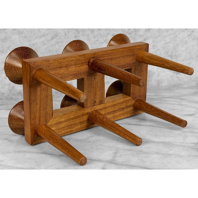 Mid-Century Danish Teak Sculptural Candelabra Candlestick Holder For Sale - Image 9 of 9