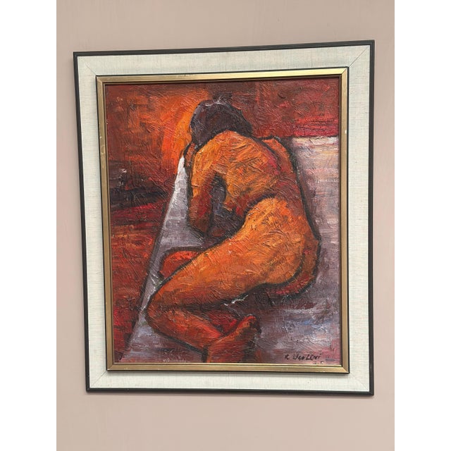 Renzo Ugolini, Nude Reclined Woman, 1950s, Oil Painting on Canvas, Framed For Sale - Image 8 of 18
