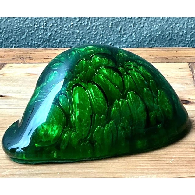 Vintage Green Glass Abstract Sculpture For Sale - Image 12 of 12