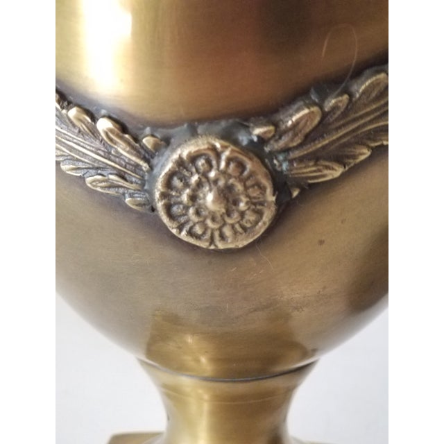 Antique Brass Four Footed Ringed Lion Head Urn For Sale In Phoenix - Image 6 of 8