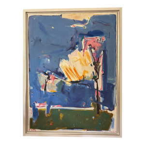 Blue Horizon by Ari Tsarfaty, Contemporary Abstract Expressionist Oil Painting on Canvas