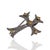 Gemstone Antique Style Yellow Sapphire & Diamond Flared Cross Pendant Brooch For Sale - Image 7 of 12