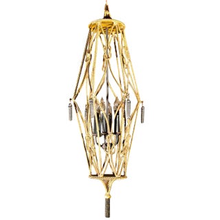 1960s Vintage Gilt Rope Lantern For Sale