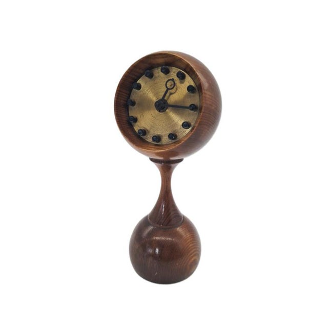 Modern Wooden Table Clock, East Germany, 1960s For Sale - Image 9 of 9