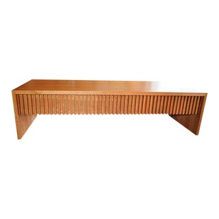 Mid-Century Modern Japanese Oak Solid Wood Coffee Table TV Media Cabinet Console Sideboard For Sale