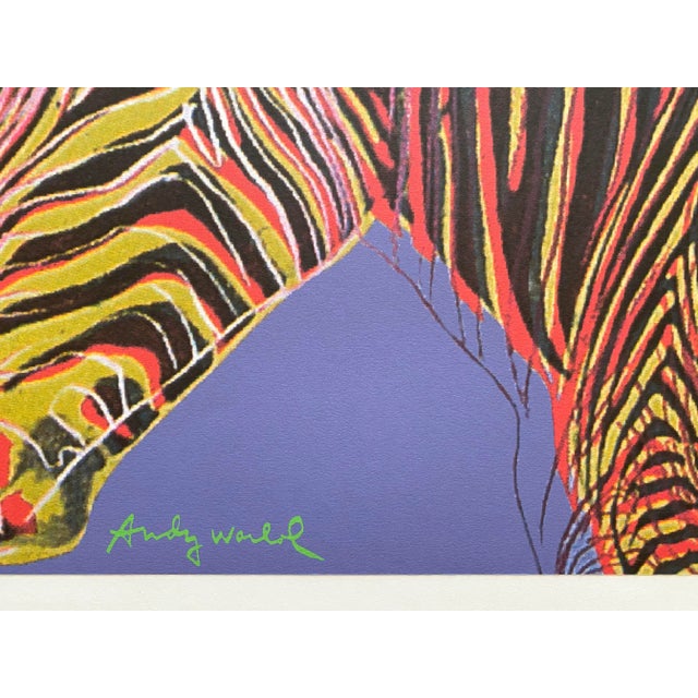 Amethyst Andy Warhol Vintage 1986 Lmtd Edtn Endangered Species Large Fine Art Lithograph Print " Grevy's Zebra " 1983 For Sale - Image 8 of 13