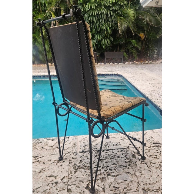Set of Eight Ilana Goor Forged Iron Dining Chairs Mexico, Circa 1980s For Sale - Image 9 of 10