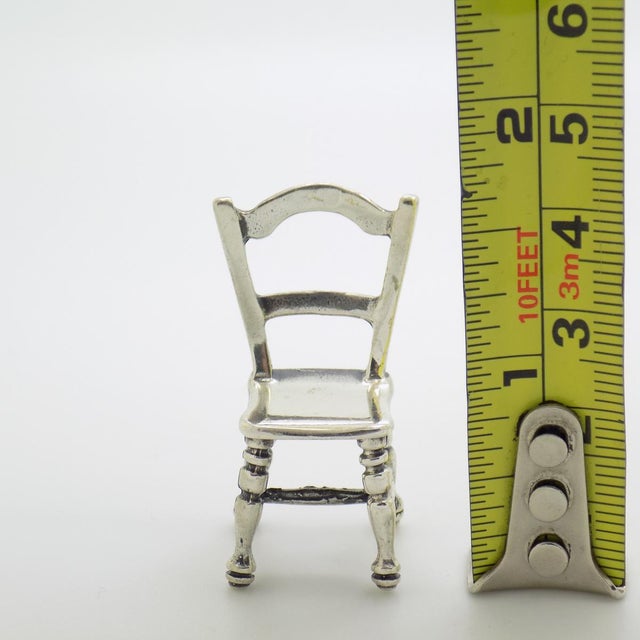 Sterling Silver 925 Kitchen Chair Dollhouse Miniature For Sale - Image 11 of 12