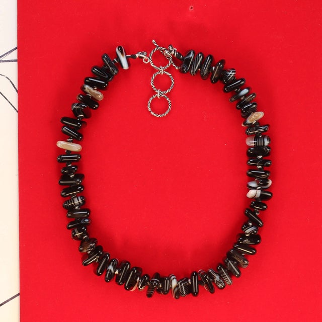 Black Agate Necklace For Sale In Raleigh - Image 6 of 6