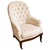 Napoleon III Cabriolet Armchair in Mahogany and Buttoned Fabric, 1800s For Sale - Image 6 of 6