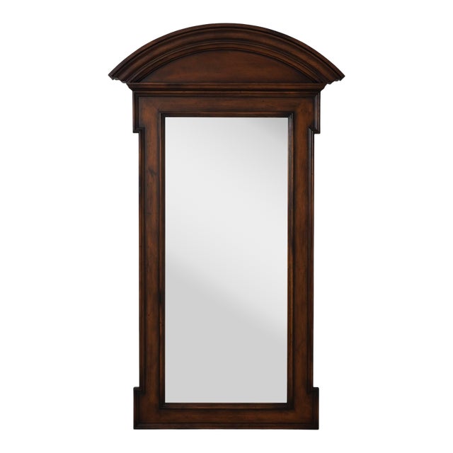 Large Distressed Walnut Beveled Glass Pier Mirror For Sale