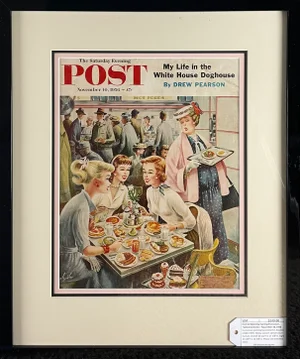 Saturday Evening Post Cover, "Cafeteria Dieter," November 10, 1956