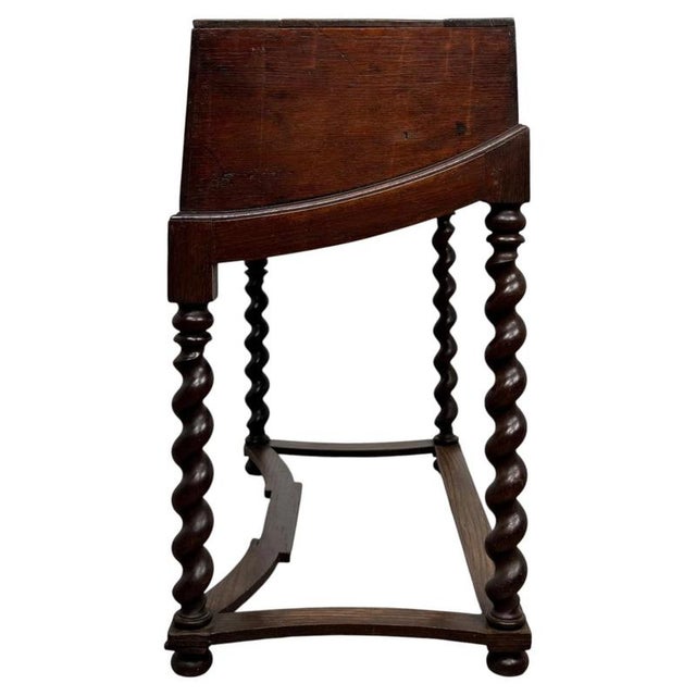 19th Century Victorian English Oak Box on Stand For Sale - Image 9 of 11
