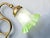 Art Nouveau Whiplash Curve Brass Tulip and Green Glass Table Lamp, 1950s For Sale - Image 10 of 14