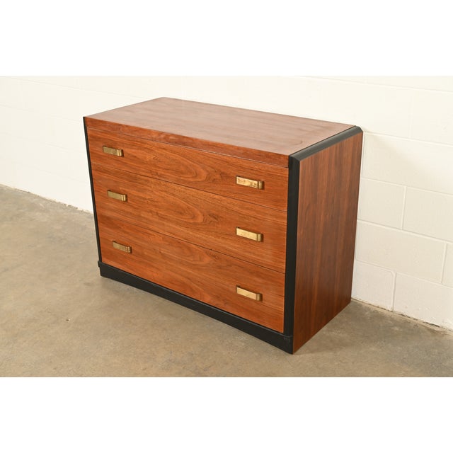 1940s Donald Deskey Style Art Deco Walnut Dresser or Chest of Drawers, Circa 1940s For Sale - Image 5 of 16