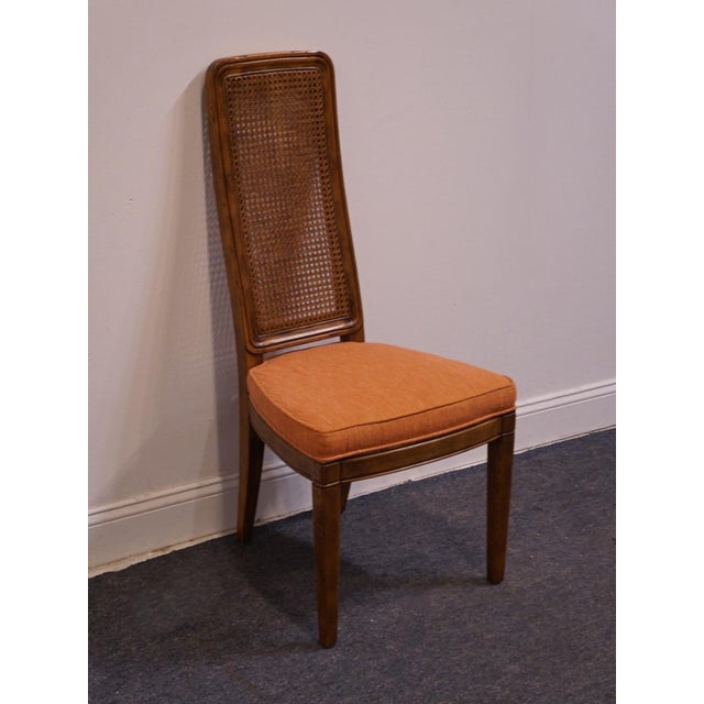 Henredon Henredon Furniture Italian Modern Solid Pecan Cane Back Dining Side Chair 7500-28 For Sale - Image 4 of 12