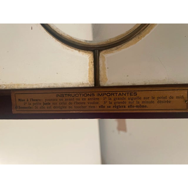 Wood Antique French Vedette Wooden Wall Clock For Sale - Image 7 of 12