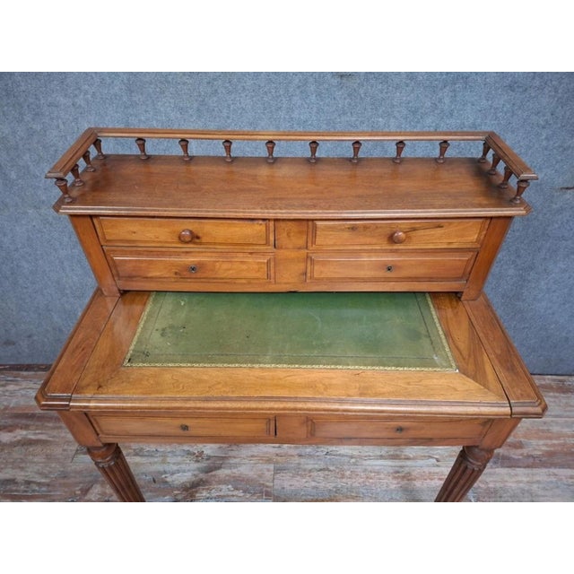 Antique 19th Century Louis Philippe Walnut Desk with Tiered Top For Sale - Image 5 of 11