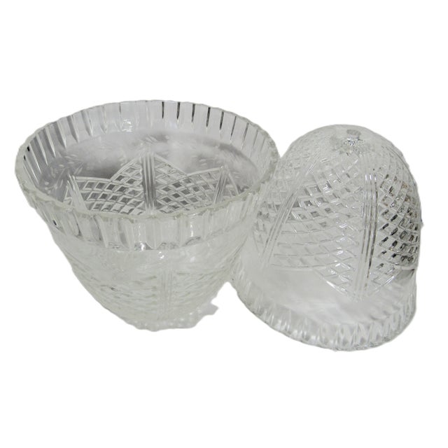 Glass Vintage Heavy Cut Glass Light Covers Shades - a Pair For Sale - Image 7 of 17