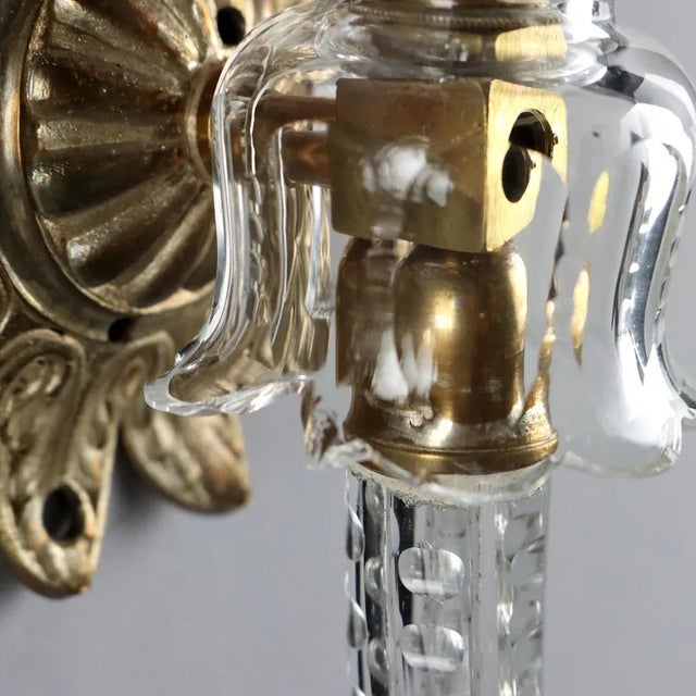 Antique Wall Lamps in Glass, Italy, Set of 2 For Sale - Image 12 of 13