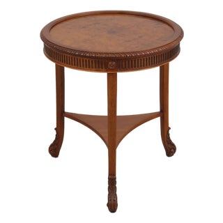 John Widdicomb Round Burl Wood Lamp Table For Sale