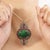 Art Deco Vintage Style Ornate 20 Ct Handcarved Emerald Ruby & Diamond Christmas Brooch Pendant For Sale - Image 3 of 15